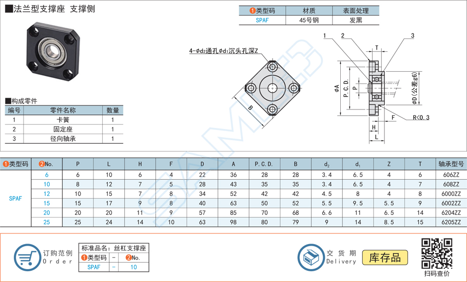 法蘭型絲杠支撐座的材質選擇